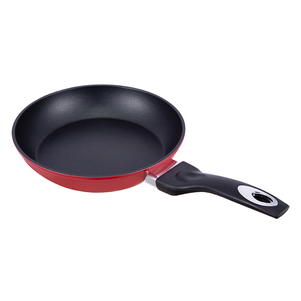 26*5,0cm musta/punainen tarttumaton alumiininen paistinpannu ilman kantta JY-RF29-1-2650