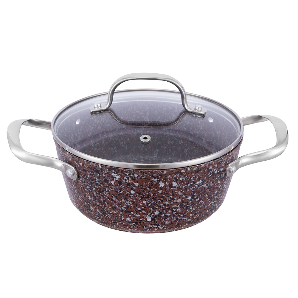 20*8,5cm graniittipinnoitettu tarttumaton alumiininen kannu lasikannellisella JY-HGYG-1-2085